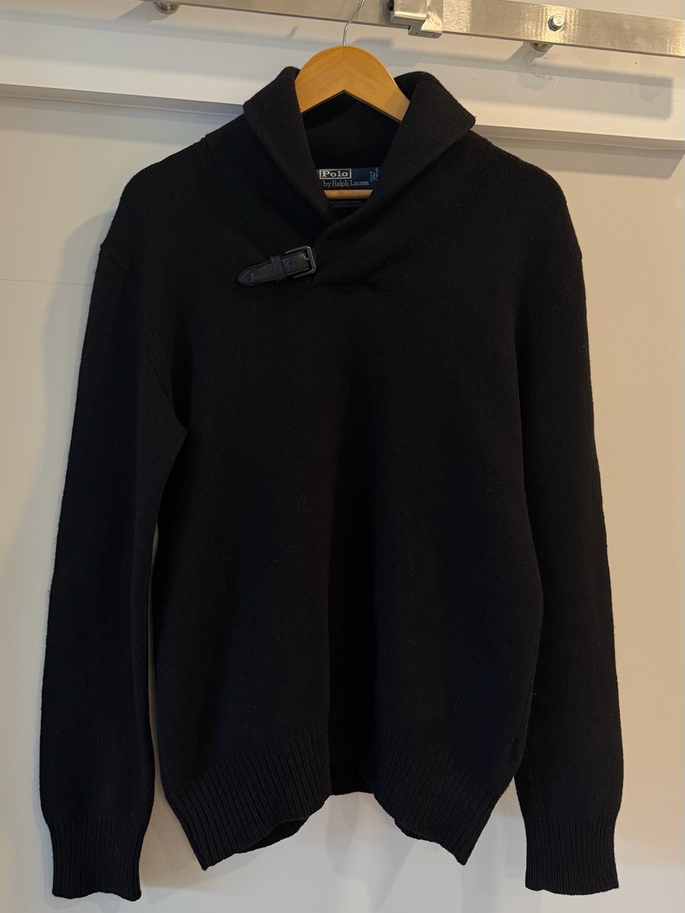 Vintage Polo Ralph Lauren Lambswool Shawl Collar Sweater Women M